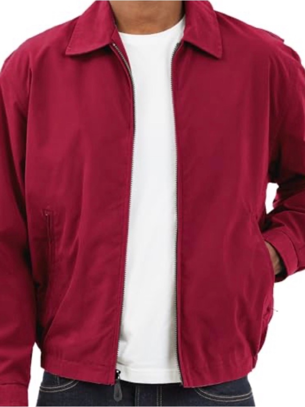 Classic Burgundy Bomber Jacket - Women's Zip Front
